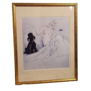 Vintage Framed 24x30in Louis Icart “Morning Cup”